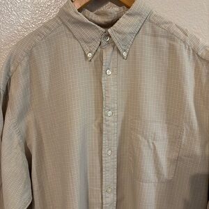 Banana Republic Men’s XL Tan & White Plaid Button Down